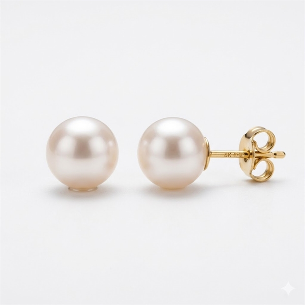 8 kt guldørering med 5-5,5 mm kulturperle