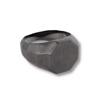 COOPER, Moderne signet stål ring i sort, by Billgren - Large, 21 mm