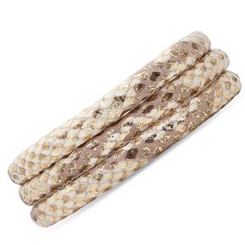 Christina Jewelry & Watches Guld slange 70 cm Italiensk læder armbånd, til 6 mm charms