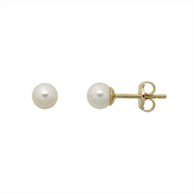 Støvring Design 8 kt guld ørestikker, perler med blank overflade, model 60117874
