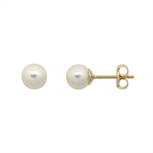 Støvring Design 8 kt guld ørestikker, perler med blank overflade, model 60117875