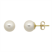 Støvring Design 8 kt guld ørestikker, perler med blank overflade, model 60117877