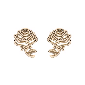 Disney's Smukke rose ørestikker i 9 karat guld. Rosen er symbolet fra Disney klassikeren, Skønheden og Udyret.