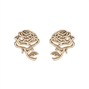 Disney's Smukke rose ørestikker i 9 karat guld. Rosen er symbolet fra Disney klassikeren, Skønheden og Udyret. 