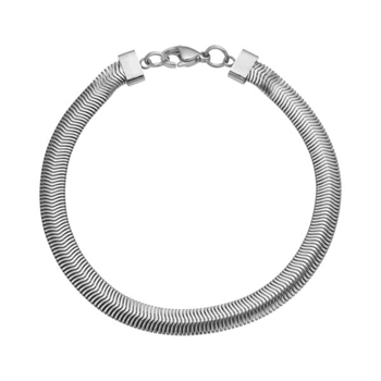 Bredt herrearmbånd i stål - 20/21,5 cm langt, fra Blicher Fuglsang