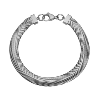 Bredt herrearmbånd i stål - 20 cm langt, fra Blicher Fuglsang