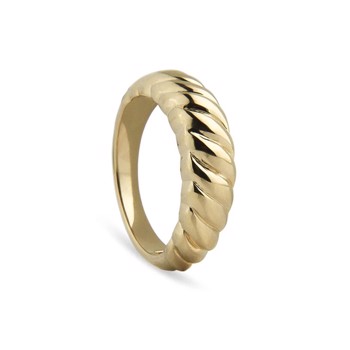 Twisted Dome forgyldt ring - Jeberg