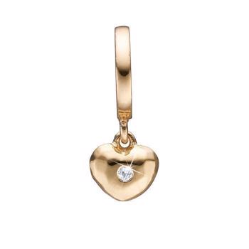Christina Collect forgyldt sølv Mit hjerte til læderarmbånd, My Heart  med blank overflade, model 610-G73