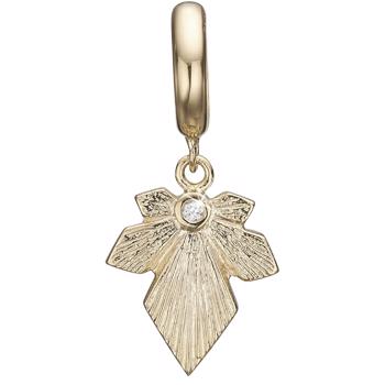 Christina Collect forgyldt sølv Ahorns blad hanger med 1 ægte topas, Maple Leaf med struktureret overflade, model 610-G82