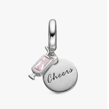 Cheers, sølv charm til 6 mm læderarmbånd fra Christina Collect