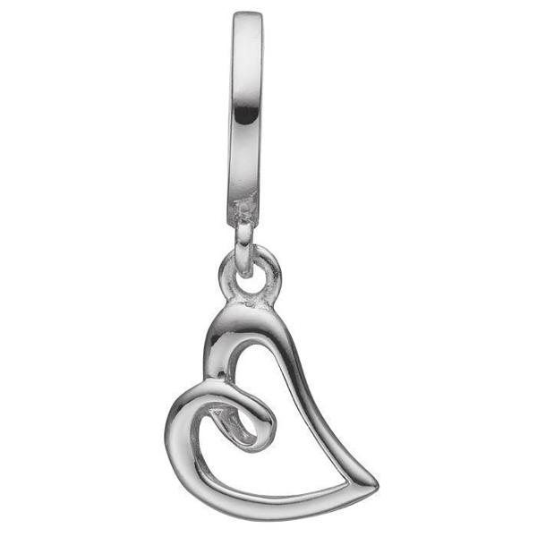Image of Christina Collect sølv tråd hjerte charm til læderarmbånd, Sweet Love med blank overflade, model 610-S24