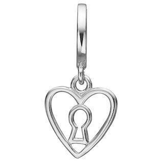 Christina Collect sølv Nøglehul kærlighed til læderarmbånd, Keyhole Love med blank overflade, model 610-S75