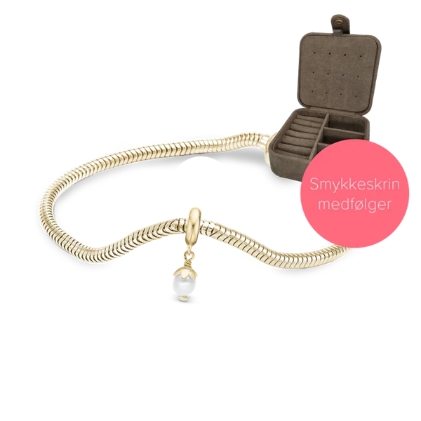 Embrace kampagne armbånd i forgyldt med 4 mm forgyldt perle charm & smykkeskrin