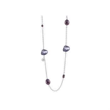 Rabinovich Sterling sølv collier, Keshi perler med blank overflade, model 61710102