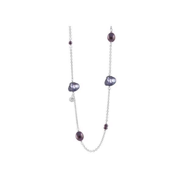 Rabinovich Sterling sølv collier, Keshi perler med blank overflade, model 61710102