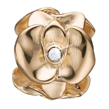 Christina Collect forgyldt sølv okide charm til sølvarmbånd, Topaz Orchid med rustik overflade, model 623-G139