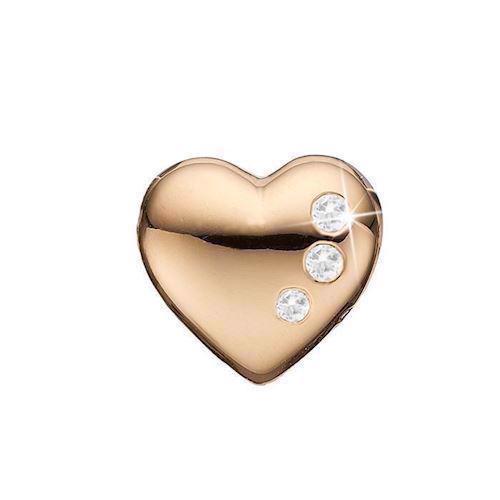 Image of Christina Collect forgyldt sølv hjerte med topas charm til sølvarmbånd, Petite Secret Hearts med rustik overflade, model 623-G159