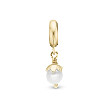 Sparkling Pearl charm, Forgyldt Sølv - Charm til 4 mm Christina armbånd