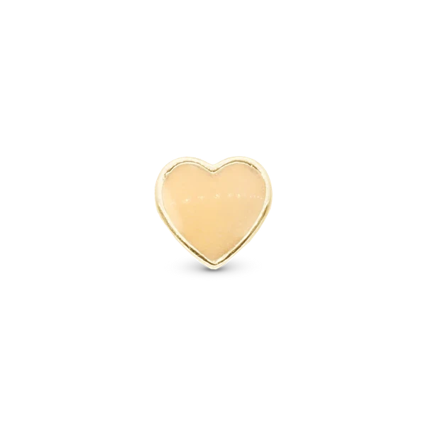 Glow in the dark - Heart charm, Forgyldt Sølv - Charm til 4 mm Christina armbånd