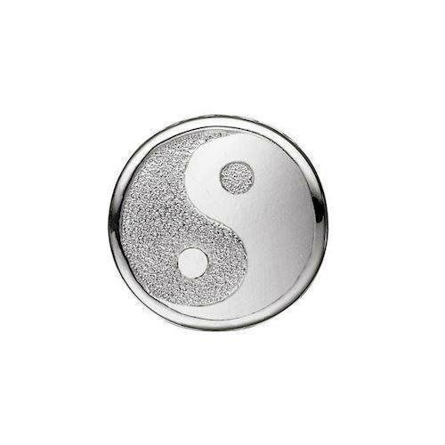 Image of Christina Collect sølv Ying Yang charm til sølvarmbånd, Sparkling Ying Yang med rustik overflade, model 623-S142