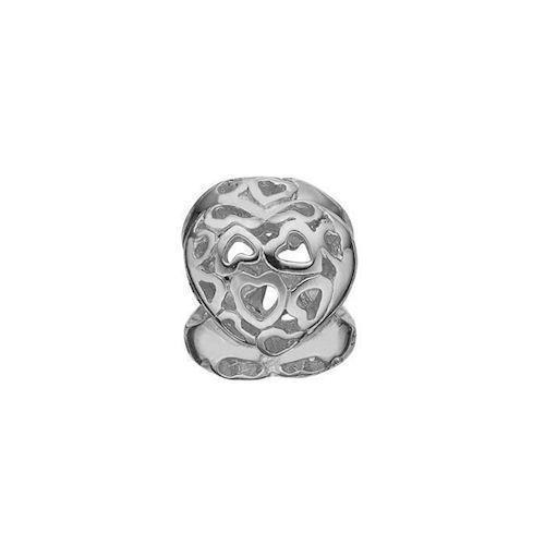 Image of Christina Collect sølv hjerte charm til sølvarmbånd, Petite Heart Beat med blank overflade, model 623-S156