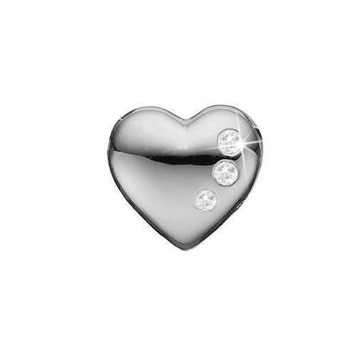 Image of Christina Collect sølv hjerte med topas charm til sølvarmbånd, Petite Secret Hearts med rustik overflade, model 623-S159