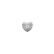 Christina Collect sølv matteret hjerte med blank hjerte charm til sølvarmbånd, Petite Be Mine med rustik overflade, model 623-S160