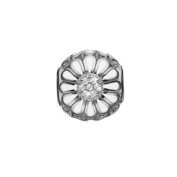 Image of Christina Collect sølv marguerit charm til sølvarmbånd, Petite Topaz Marguerit med blank overflade, model 623-S164