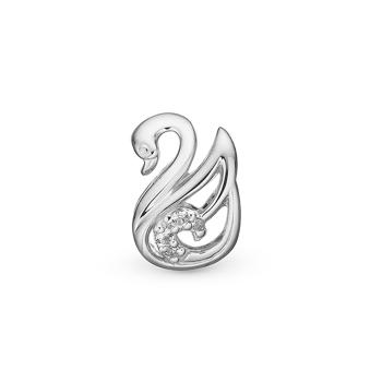 sølv The Swan charm til 4 mm læder- og sølvarmbånd 