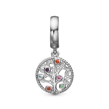sølv My Family Tree charm til 4 mm læder- og sølvarmbånd