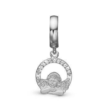 Sølv Dreaming Angel charm til 4 mm læder- og sølvarmbånd
