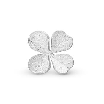 Sølv Four Leaf Clower charm til 4 mm læder- og sølvarmbånd