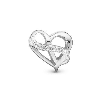 Sølv Heart with Eternity charm til 4 mm læder- og sølvarmbånd