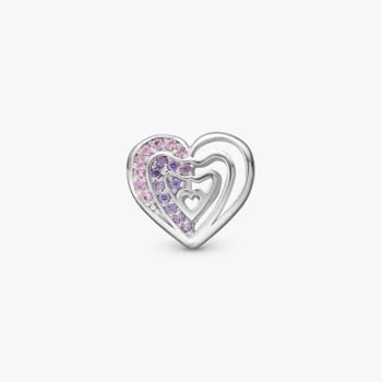 Christina Jewelry, sølv charm til sølvarmbånd eller 4 mm slim læderarmbånd - Rainbow kiss
