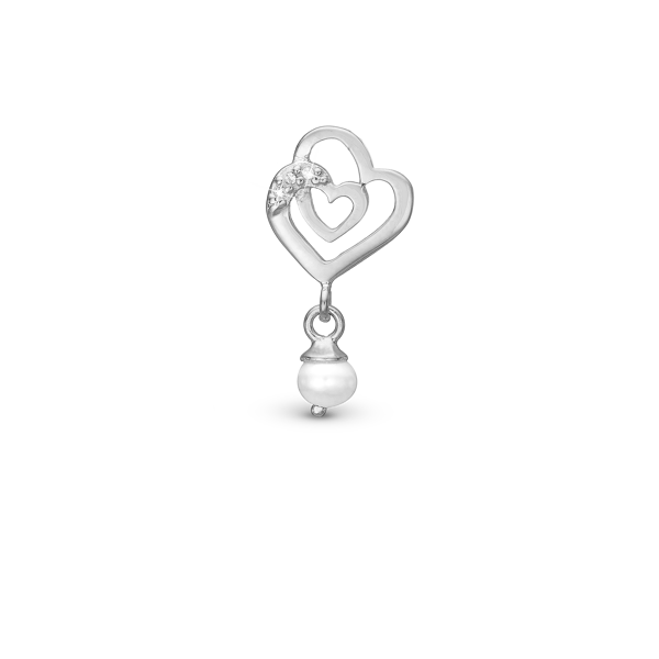 Two Hearts charm, Sølv - Charm til 4 mm Christina armbånd