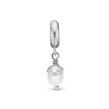 Sparkling Pearl charm, Sølv - Charm til 4 mm Christina armbånd