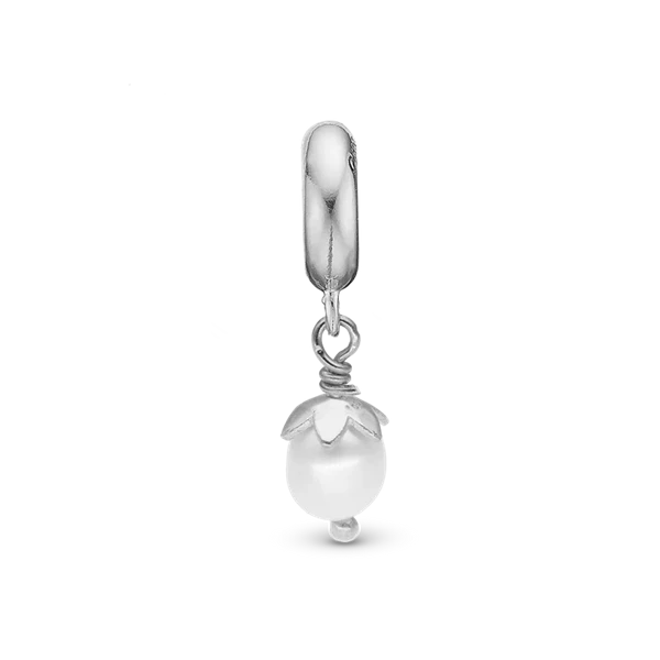 Sparkling Pearl charm, Sølv - Charm til 4 mm Christina armbånd