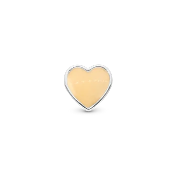 Glow in the dark - Heart charm, Sølv - Charm til 4 mm Christina armbånd