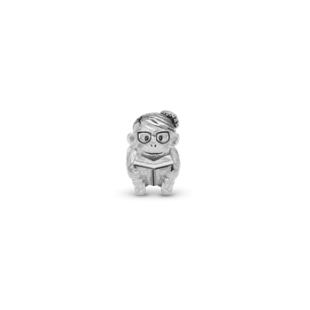 Cute monkey - Student charm, Sølv - Charm til 4 mm Christina armbånd