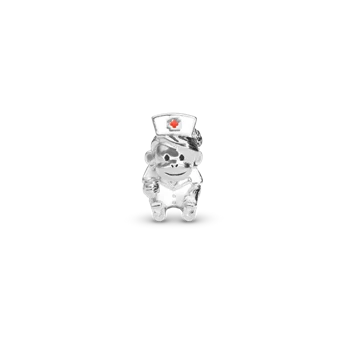 Cute monkey - Nurse charm, Sølv - Charm til 4 mm Christina armbånd