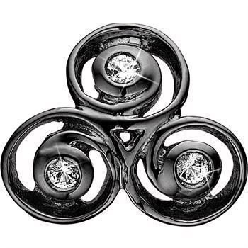 Christina Collect sort sølv Trippel spiral, Triple spiral med blank overflade, model 630-B189