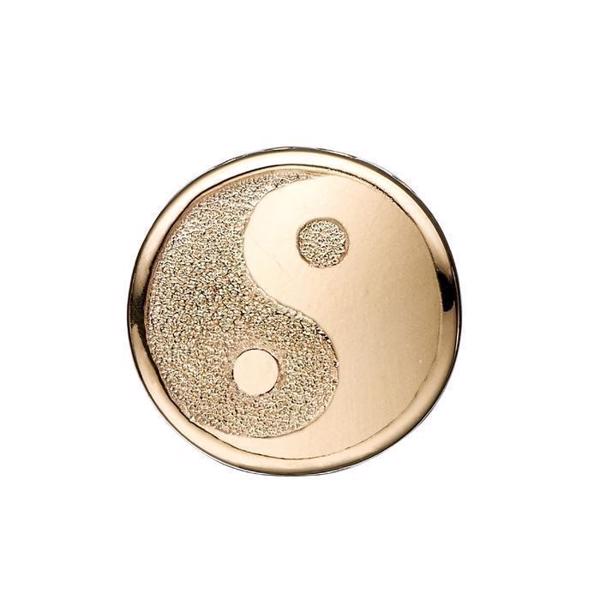 Image of Christina Collect forgyldt sølv Ying & Yang charm til læderarmbånd, Sparkling Ying Yang med rustik overflade, model 630-G129