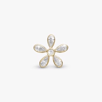 Magic Flower White, forgyldt sølv charm til 6 mm læderarmbånd fra Christina Collect