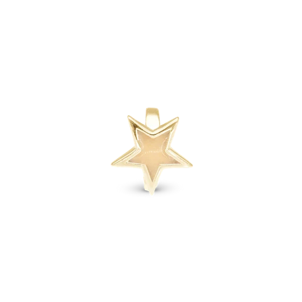 Glow in the dark star forgyldt sølv charm til 6 mm læderarmbånd fra Christina Collect