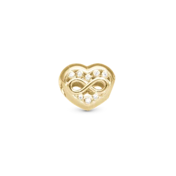 Eternity Love Heart forgyldt sølv charm til 6 mm læderarmbånd fra Christina Collect