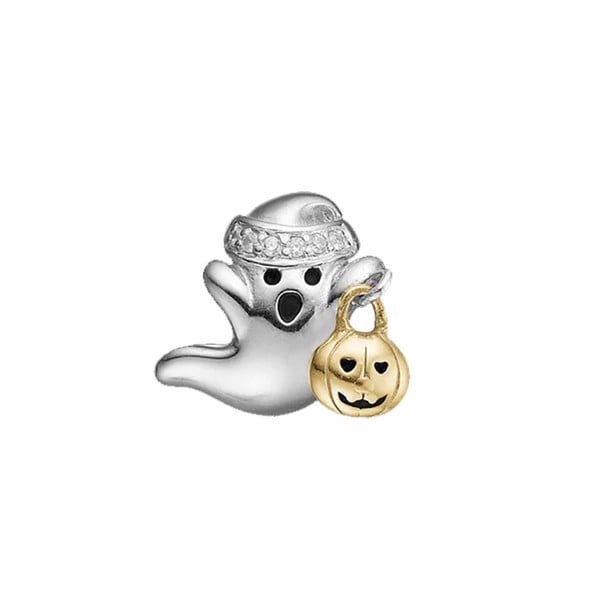 Halloween forgyldt sølv læderarmbånds charm, fra Christina Collect