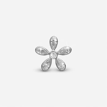 Christina Jewelry, charm til sølvarmbånd eller 4 mm slim læderarmbånd - Magical White Flower