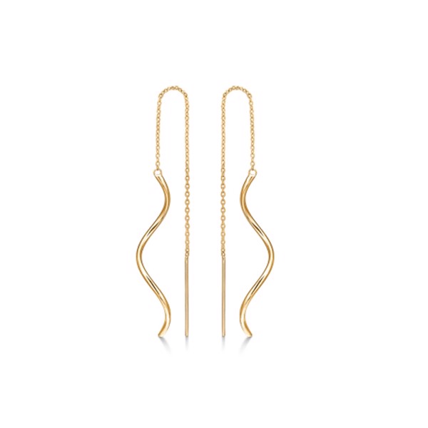 Støvring Design 8 kt guld Øreringe, Spiraler med blank overflade