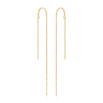 Smukke kæde ørehængere med pind i 8 karat guld fra Støvring Design