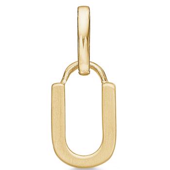 Bogstav vedhæng 8 mm, U i 8 karat guld med mat og blank side
